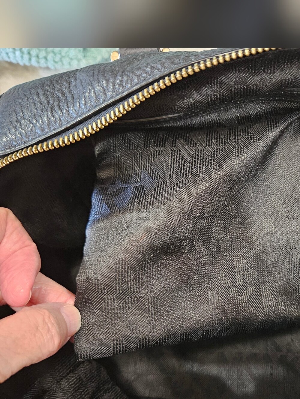 EUC MK Kirby Black Pebble Leather Women’s Satchel with Gold Hardware And Dustbag - Picture 9 of 15